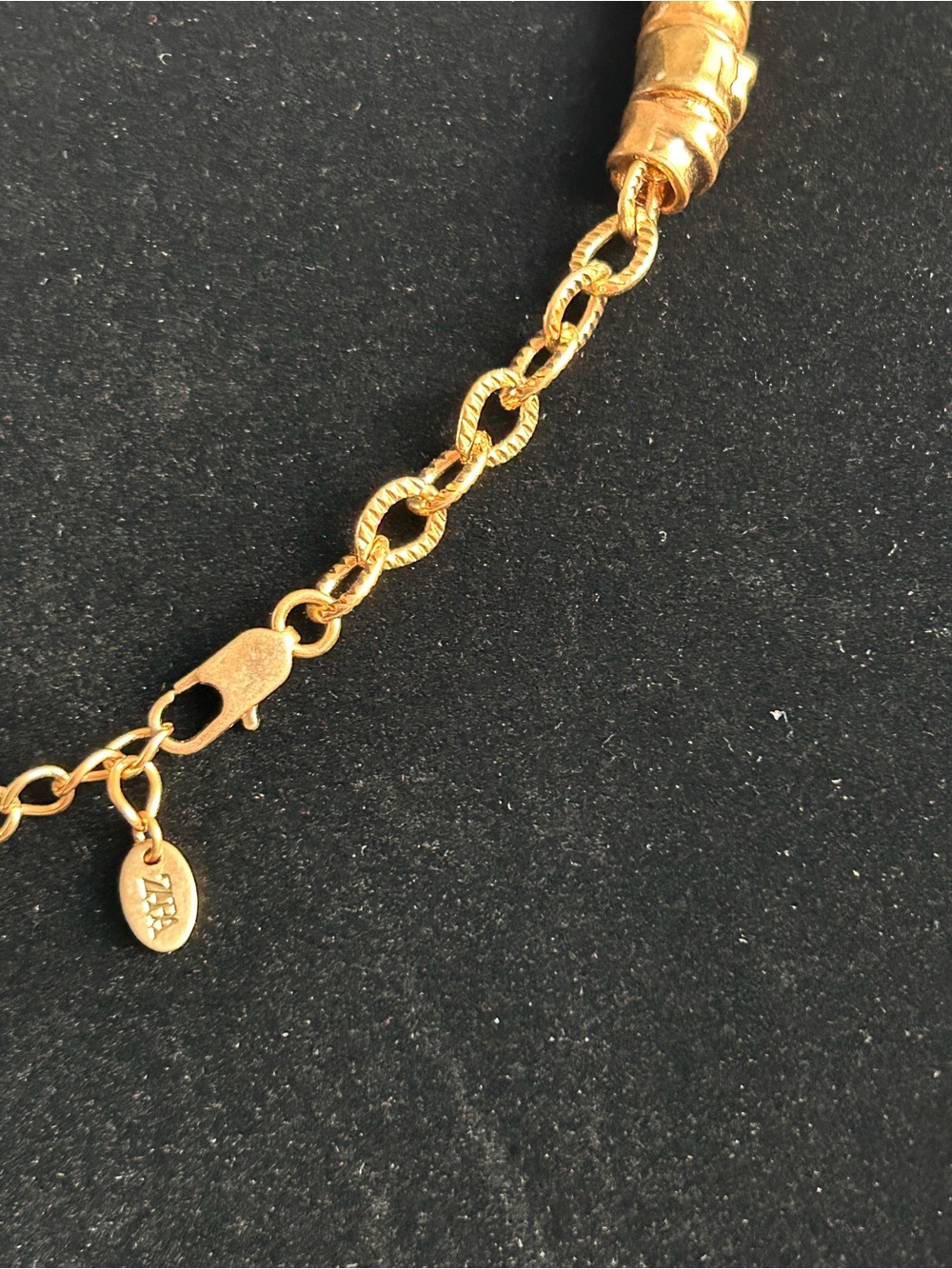 Zara Gold-Tone Hammered Round Pendant Necklace 4 - Picture 11 of 13